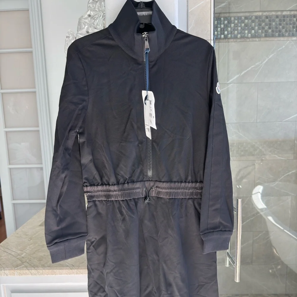 Moncler Half Zip Piqué Knit Long Sleeve Minidress - Picture 5 of 13